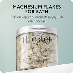 The Act bath salts in a jar ready for use, close-up.