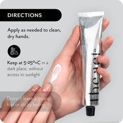 The Act hand cream texture closeup illustrating silky finish and quick absorption.
