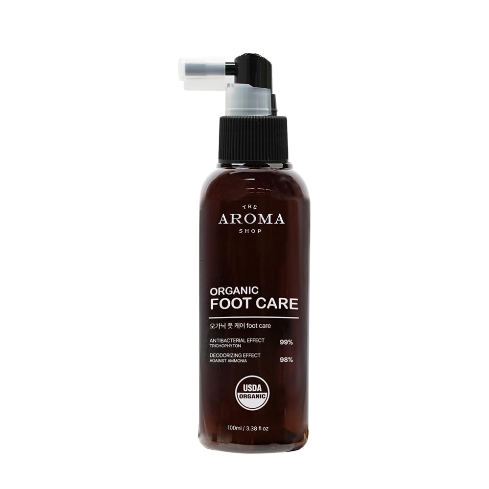 The Aroma Shop foot care mist bottle for easy spray application and fresh feet.