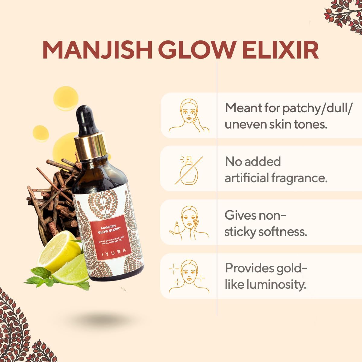 The Ayurveda Experience Kesaradi Oil close-up highlighting saffron, rose, and brightening ingredients