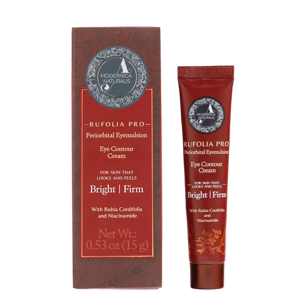 The Ayurveda Experience Rufolia Pro Eye Contour Cream tub closeup showing rich hydration.