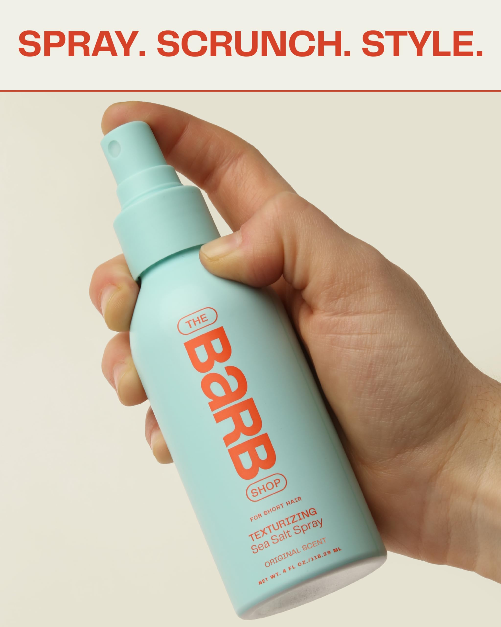 The Barb Shop Barb Sea Salt Spray dispenser in action for quick, even application