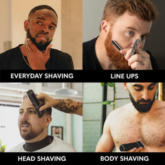 The Beard Club Premium Shaving Gel in action shows a smooth, tug-free shave.