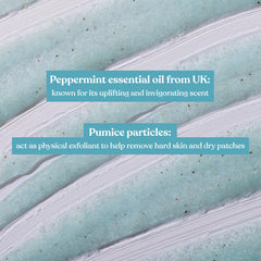 The Body Shop Peppermint Invigorating Foot Scrub mint leaves in a jar evoke spa vibes.