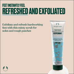 The Body Shop Peppermint Invigorating Foot Scrub texture reveals exfoliating particles.