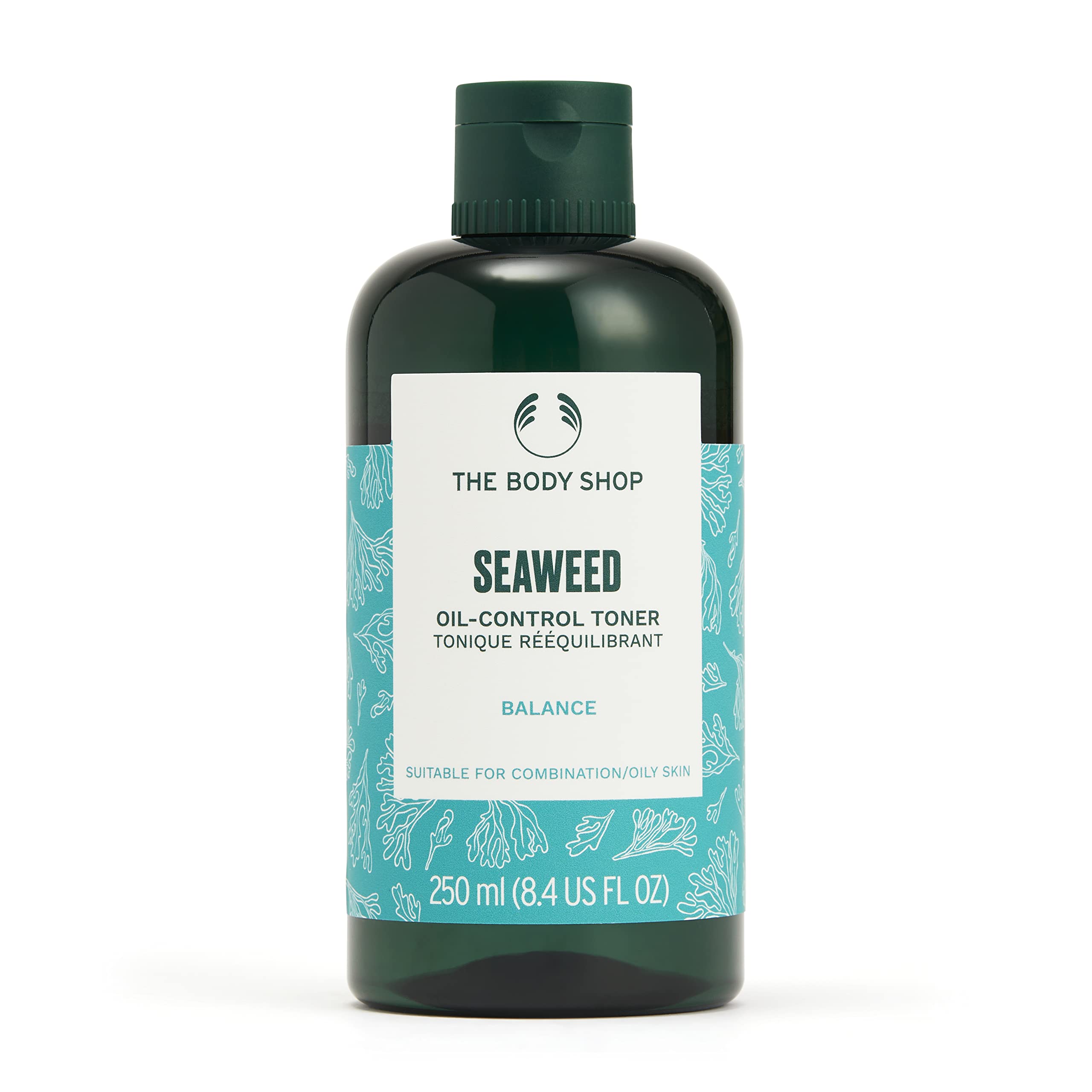 The Body Shop Seaweed Toner bottle for a clarifying, mattifying routine on combination skin