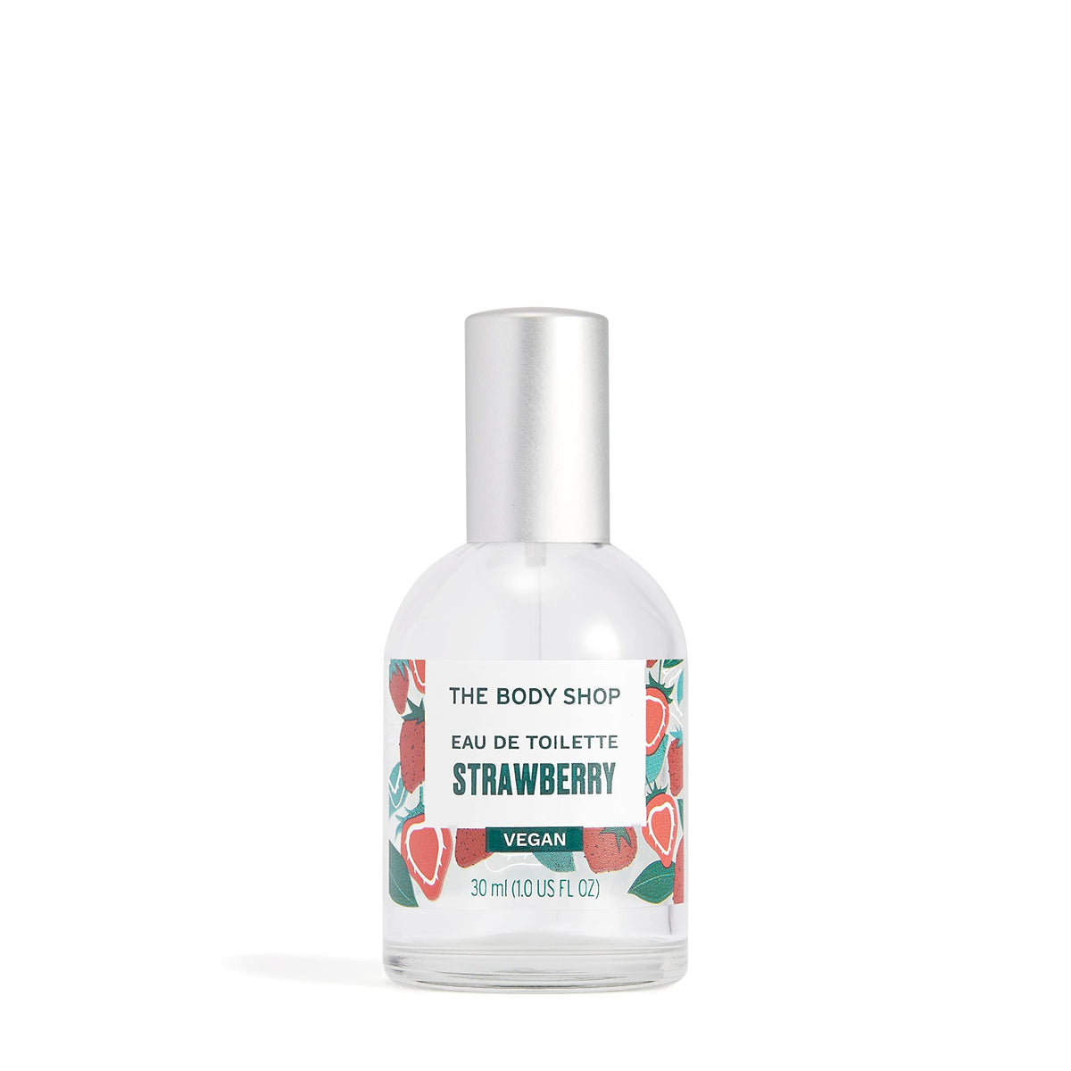 The Body Shop Strawberry Eau de Toilette bottle ready for daily fruity fragrance.