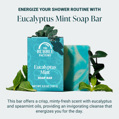 The Bubble Factory shea butter formula close-up emphasizes nourishing skin care.