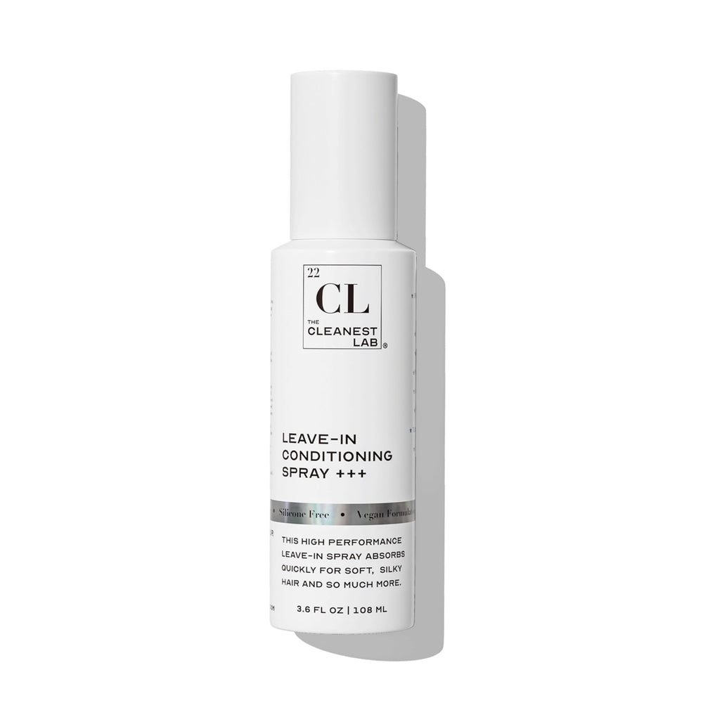 The Cleanest Lab leave-in conditioner mist bottle pour for easy hydration.