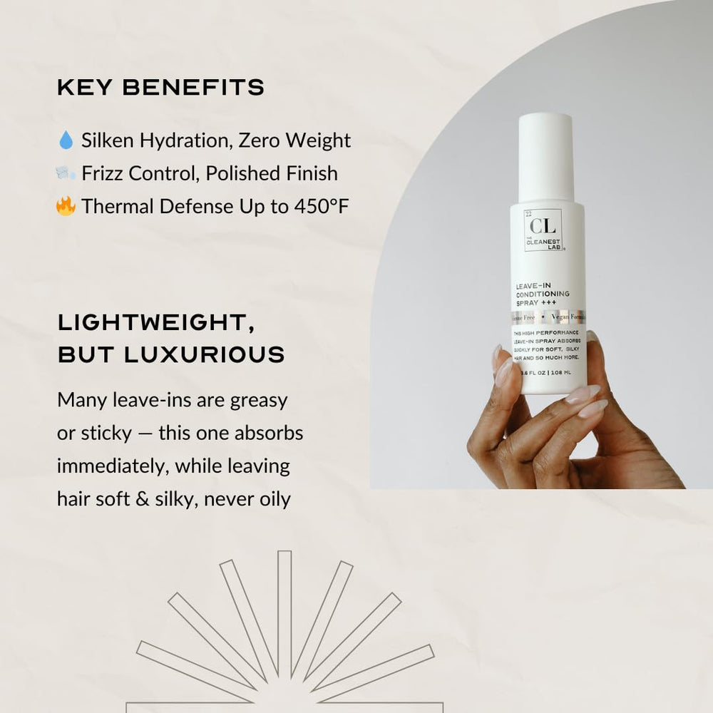 The Cleanest Lab leave-in conditioner mist detangling for easy combing.