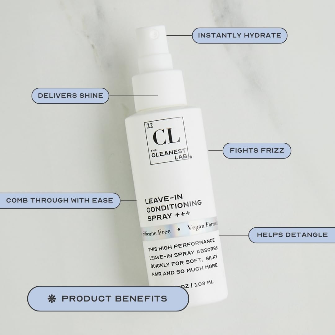 The Cleanest Lab leave-in conditioner mist frizz control on textured hair.