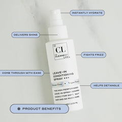 The Cleanest Lab leave-in conditioner mist frizz control on textured hair.