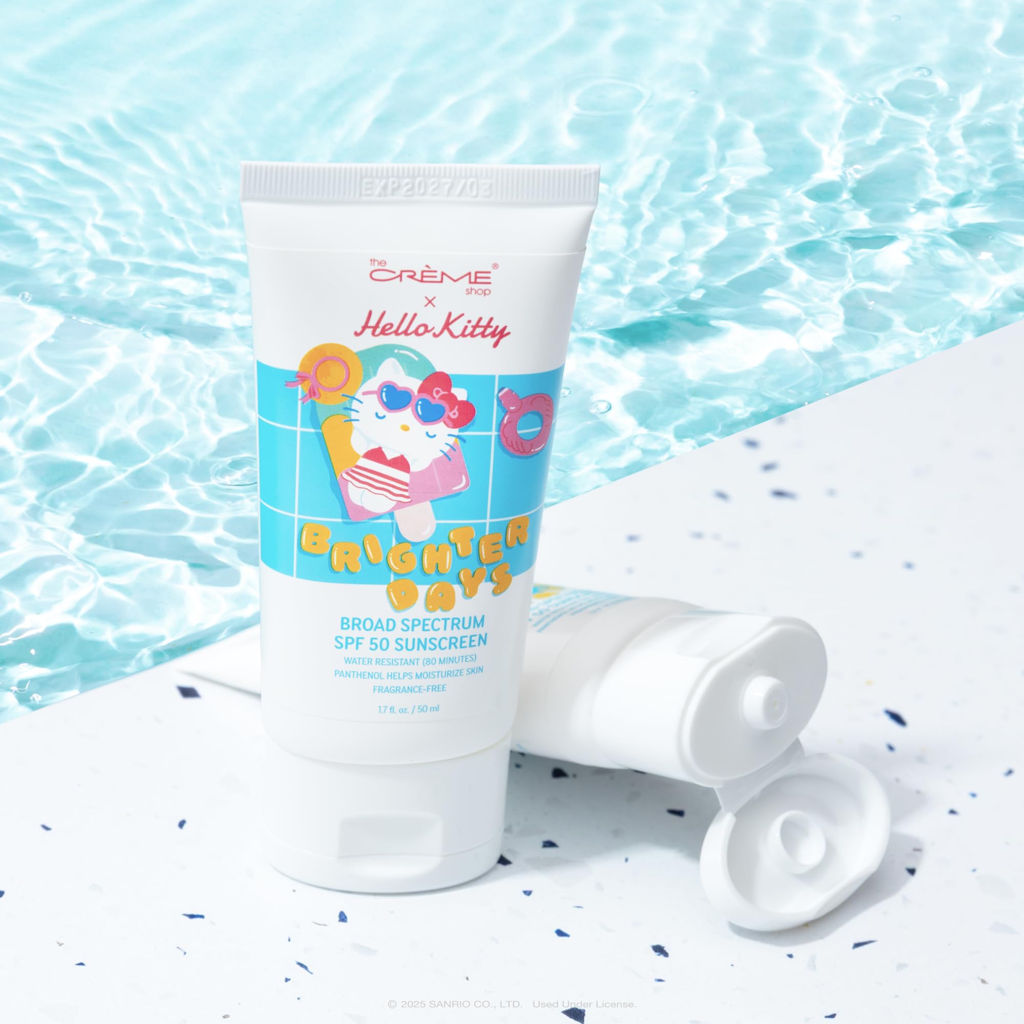 Sunscreen application during outdoor activity; water-resistant and protective.