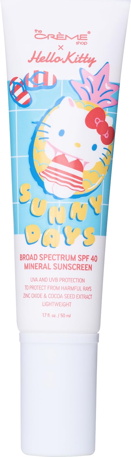 The Crème Shop Hello Kitty Sunny Days SPF 40 bottle for lightweight protection.