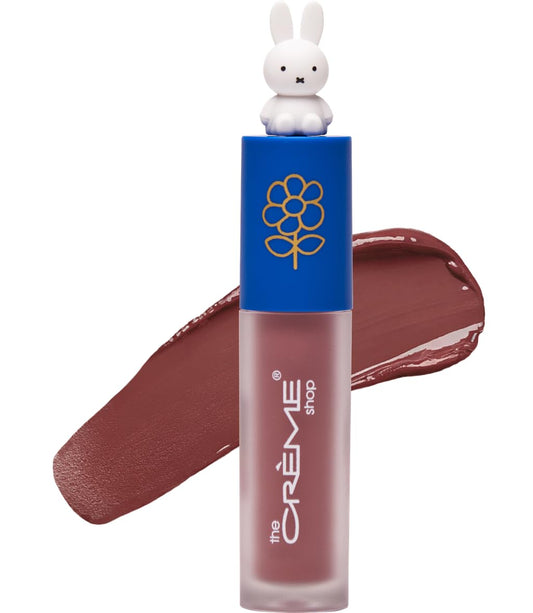 The Crème Shop Miffy Lip Stain Cinnamon Chic application swatch with bold color