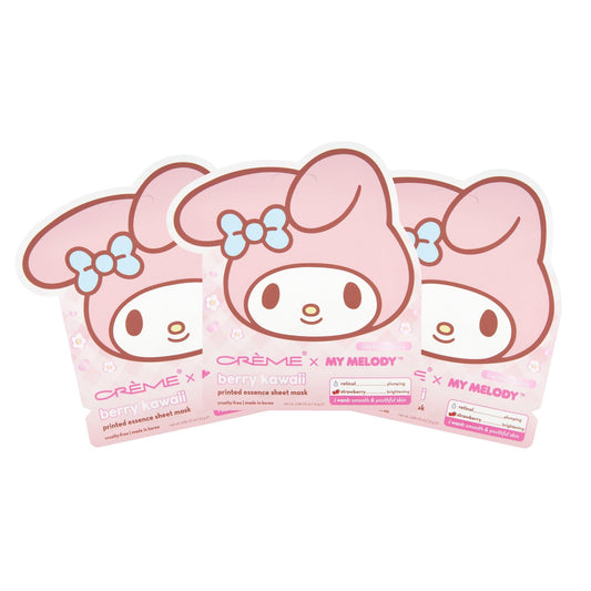 The Crème Shop My Melody Berry Kawaii printed sheet masks for hydrating skin