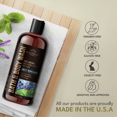 In-shower scene highlighting universal use for men, women, and kids.