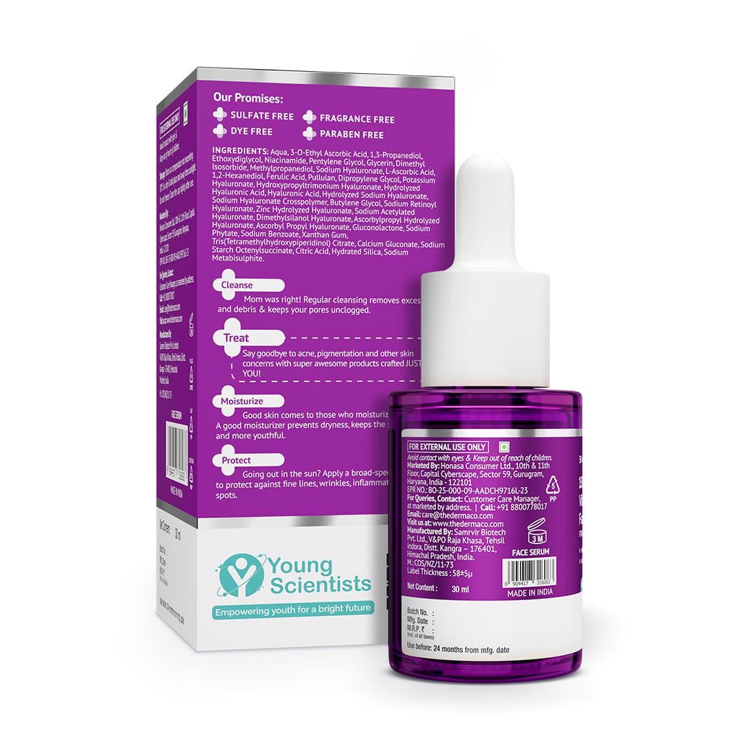 The Derma Co serum bottle with pump enables controlled use