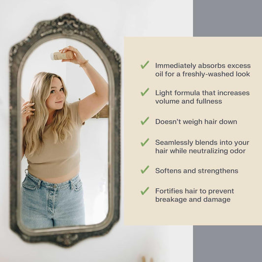 The Earthling Co. dry shampoo light hair powder-application for fast oil absorption and lift