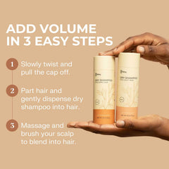 The Earthling Co. dry shampoo light hair travel-size packaging fits in bags and purses