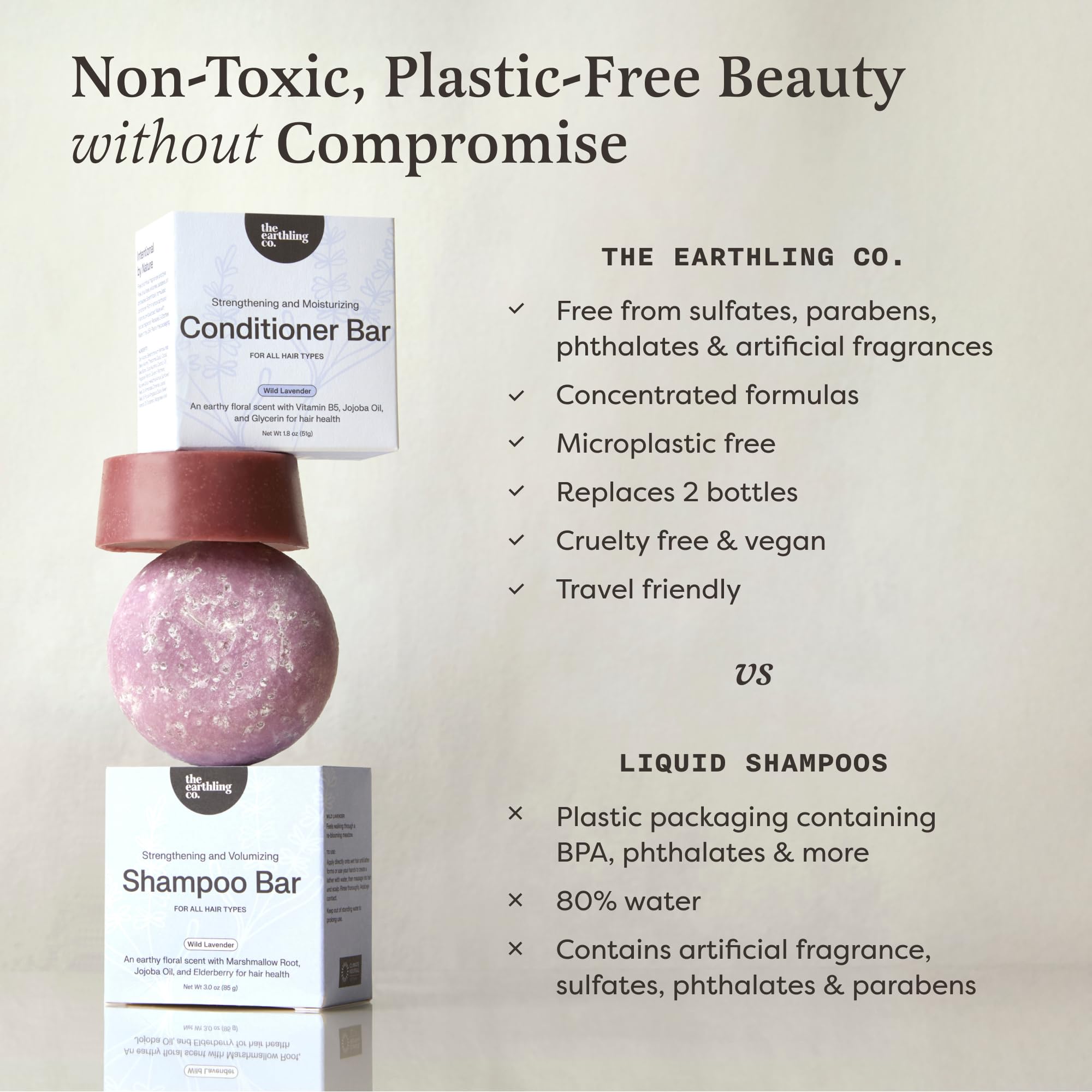 The Earthling Co. sulfate-free formula label confirms gentle cleansing.