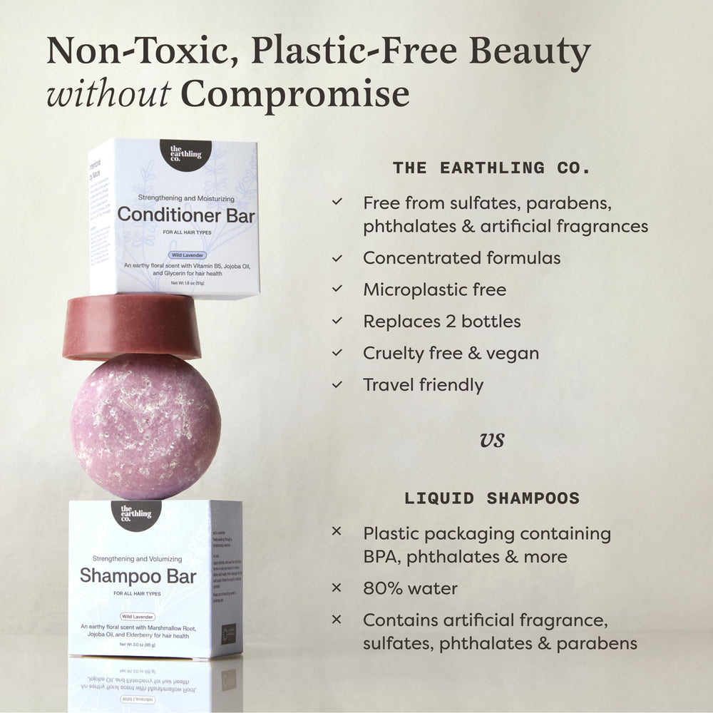 The Earthling Co. sulfate-free formula label confirms gentle cleansing.
