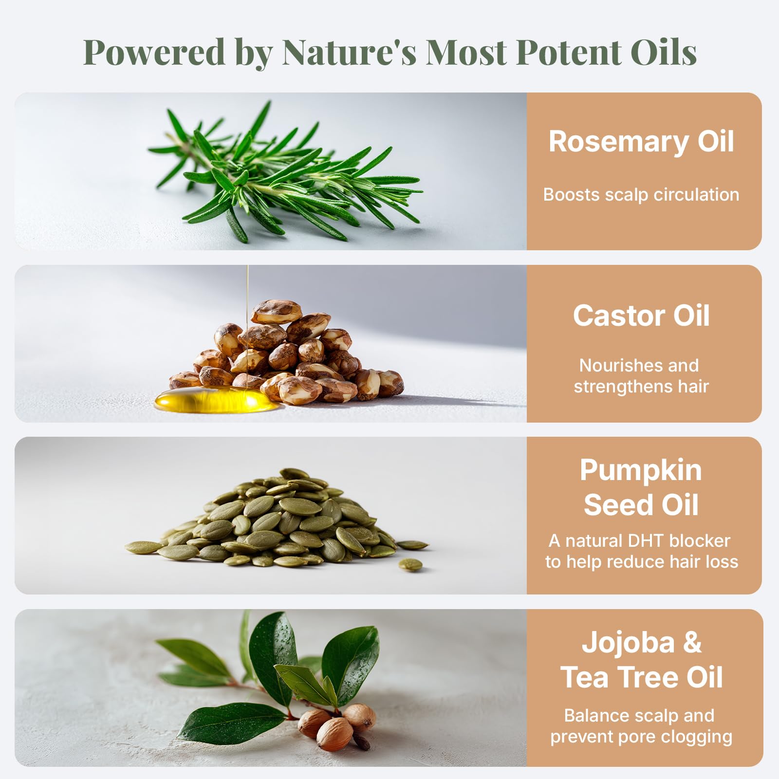 The ELIX eight-oil blend highlights organic ingredients for scalp vitality.