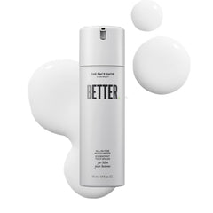 The Face Shop Better All-in-one Man Daily Face Moisturizer product shot highlights lightweight, non-sticky hydration for post-shave skin.