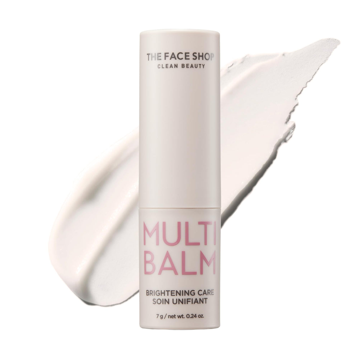 The Face Shop Brightening Care Multi Balm packaging highlights vitamin C glow benefits for radiant skin.