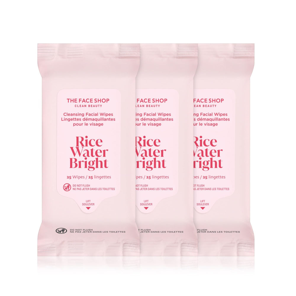 The Face Shop Glamzilla Rice Water Bright wipes front-pack for daily cleansing