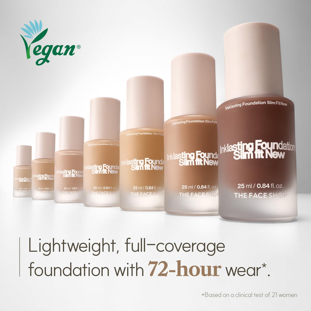 The Face Shop Ink Lasting Foundation bakuchiol and ceramides for healthy glow.
