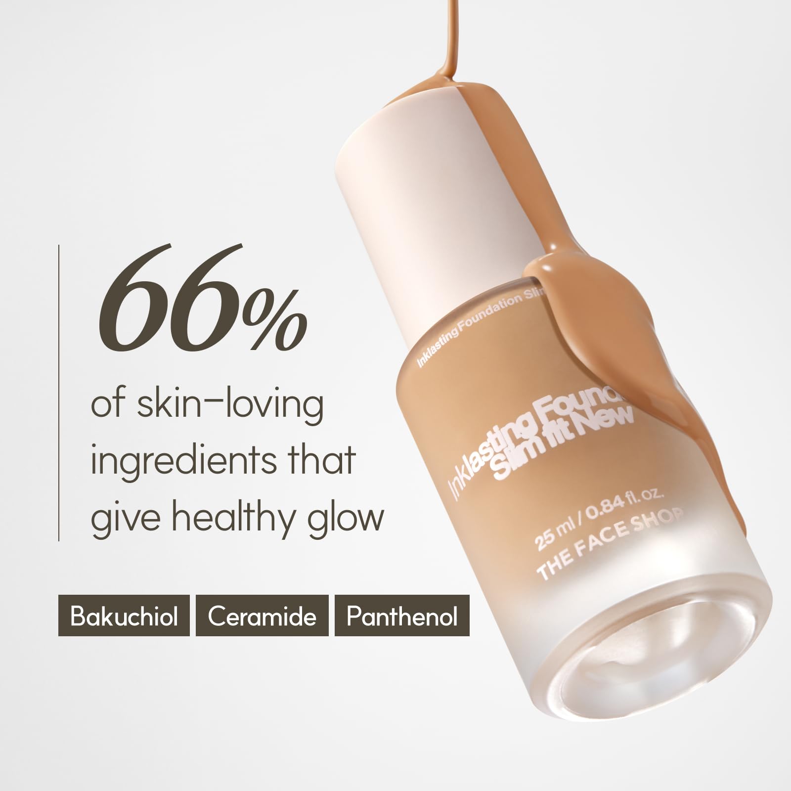 The Face Shop Ink Lasting Foundation pore-blurring effect on skin texture.