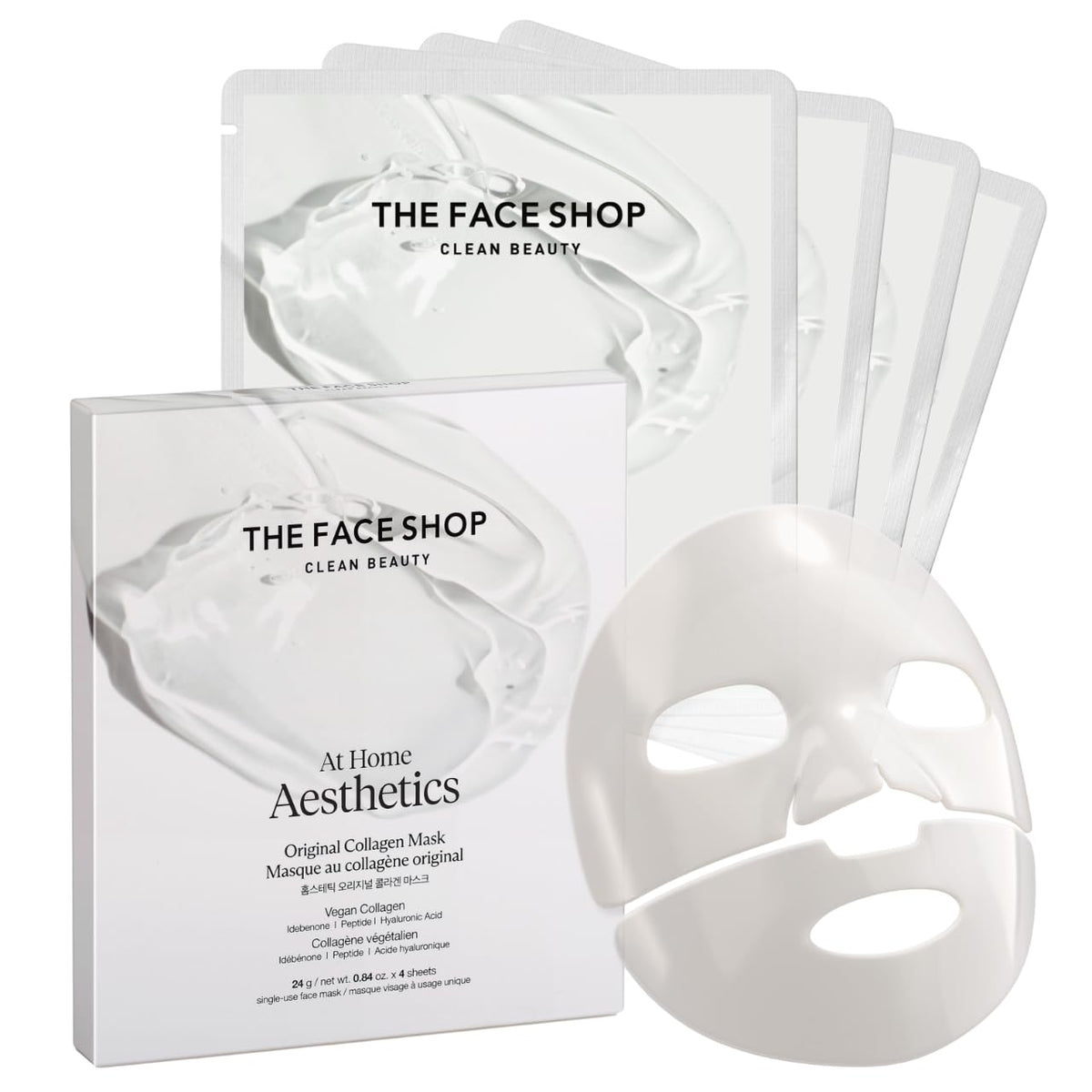 The Face Shop Original Vegan Collagen Mask packaging shown for at home care