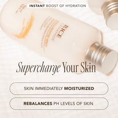 The Face Shop Rice Ceramide Emulsion ingredients close-up featuring rice extract and ceramides.