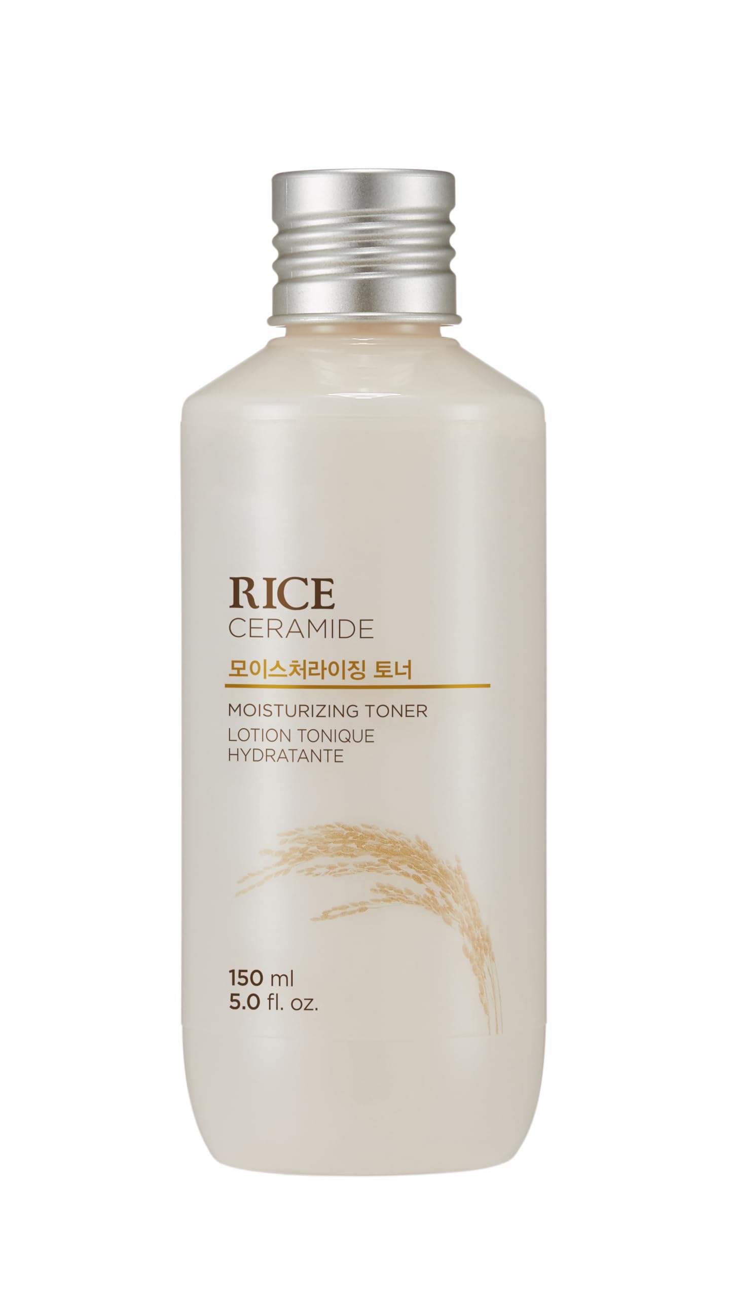 The Face Shop Rice Ceramide Toner bottle pouring for quick hydration