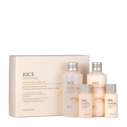 The Face Shop Rice Ceramide Toner bottle for hydration and balance.
