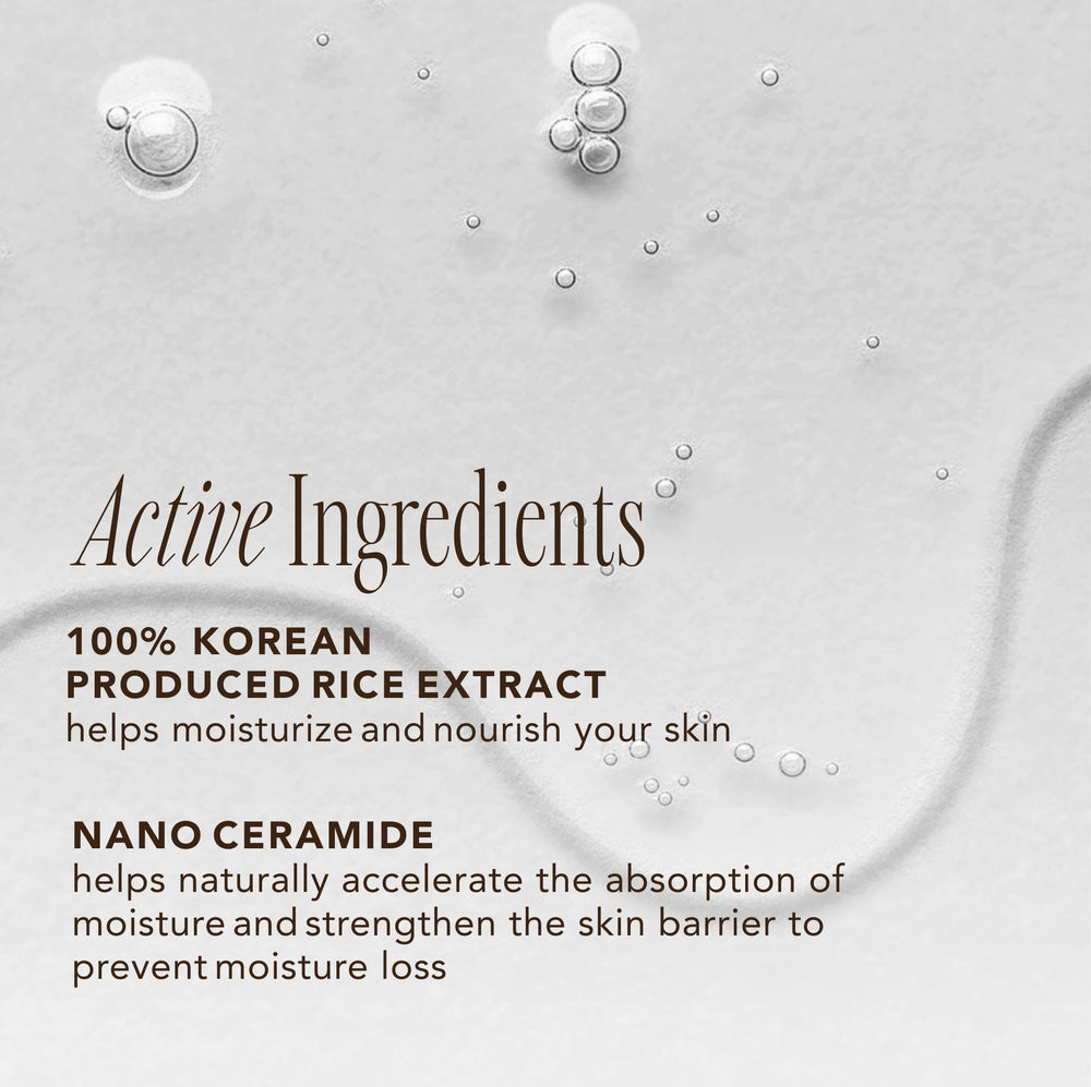 The Face Shop Rice Ceramide Toner ingredients list highlights rice extract and ceramide