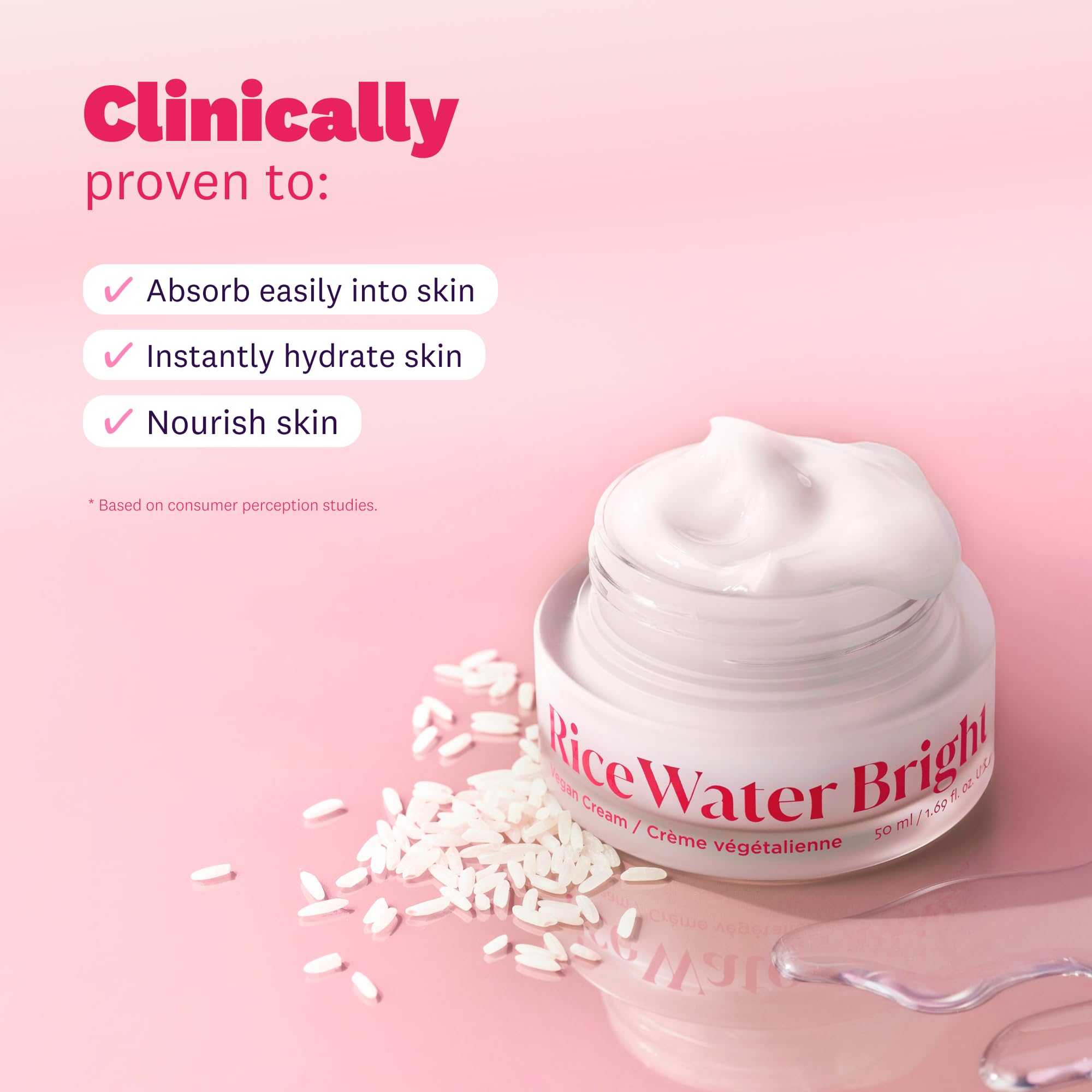 The Face Shop Rice Water Bright cream close-up texture ready for absorption