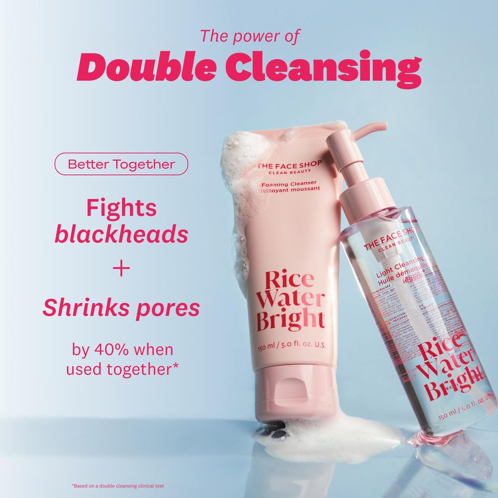 The Face Shop Rice Water Bright vegan formula suits all skin types with dermatologist-tested safety.