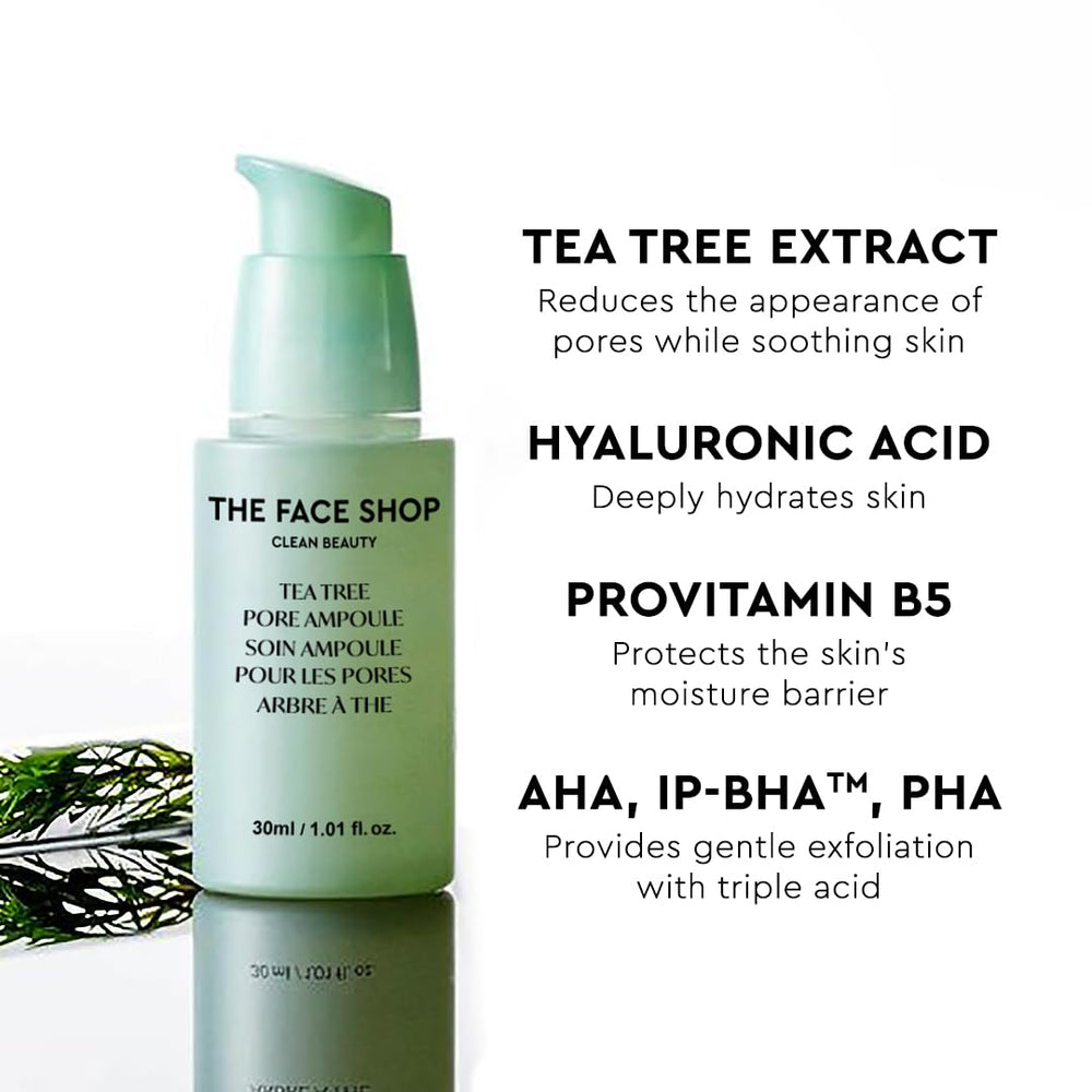 The Face Shop Tea Tree Pore Ampoule dropper ready for easy daily application.