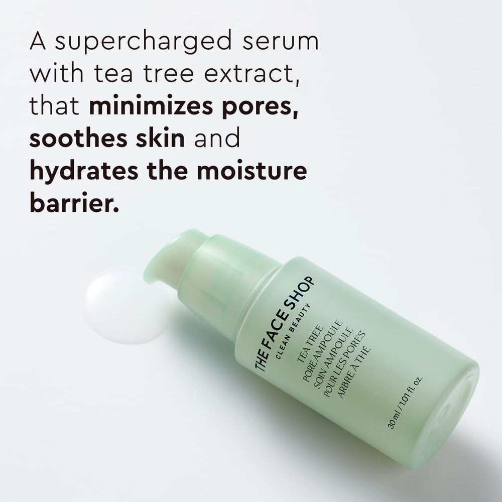 The Face Shop Tea Tree Pore Ampoule texture close-up illustrating lightweight hydration.