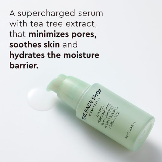 The Face Shop Tea Tree Pore Ampoule texture close-up illustrating lightweight hydration.