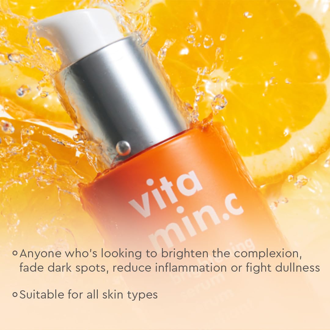 The Face Shop Vitamin C Serum texture swatch reveals smooth, non-sticky finish.