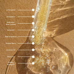 The Golden Secrets Goddess Shaping Oil features natural ingredients list on bottle