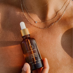 The Golden Secrets Goddess Shaping Oil glow after application shows radiance