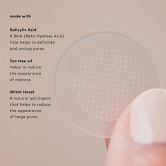 The Good Patch Clear Up ingredients: salicylic acid, witch hazel, tea tree oil