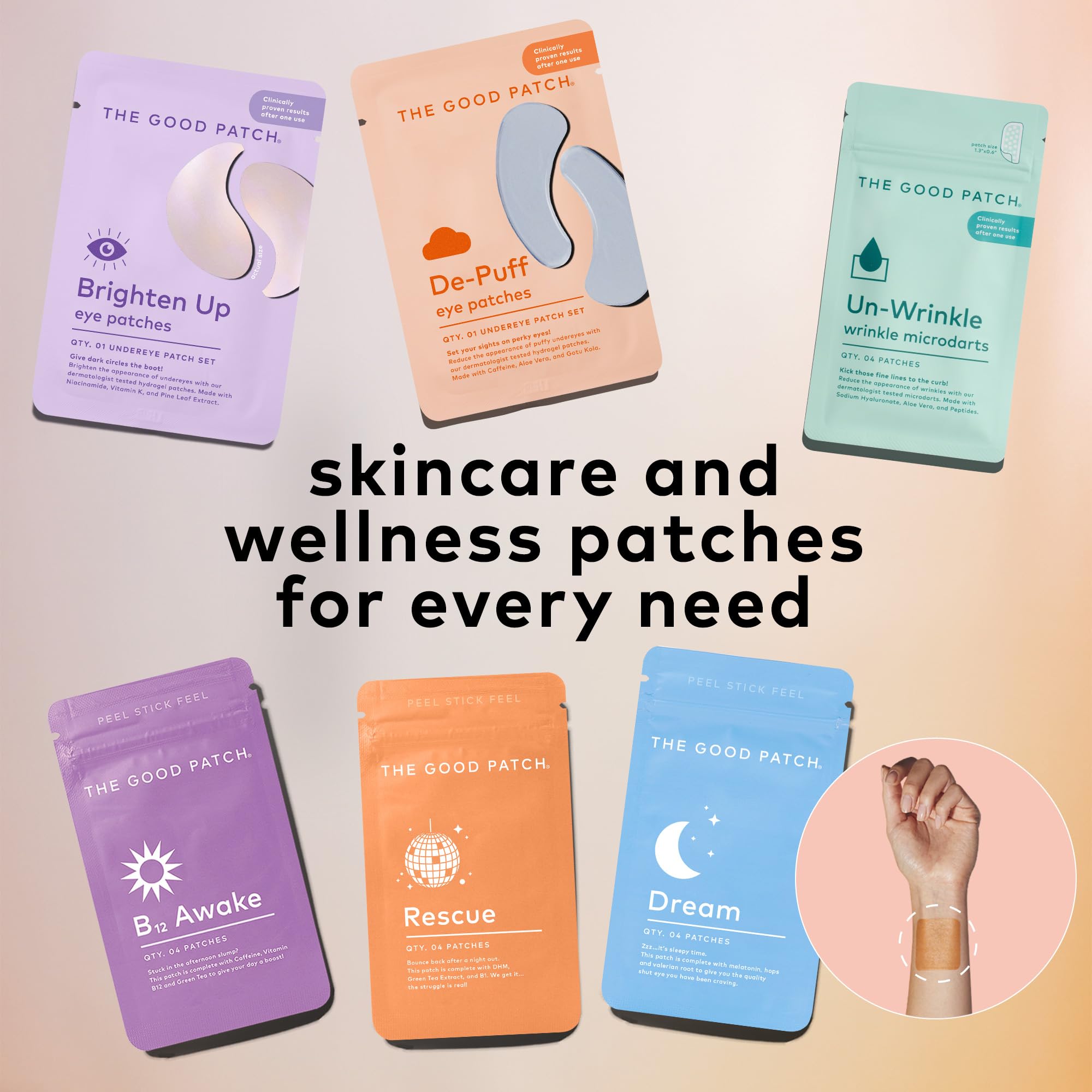 The Good Patch daily-use ritual demonstrates a quick eye care routine