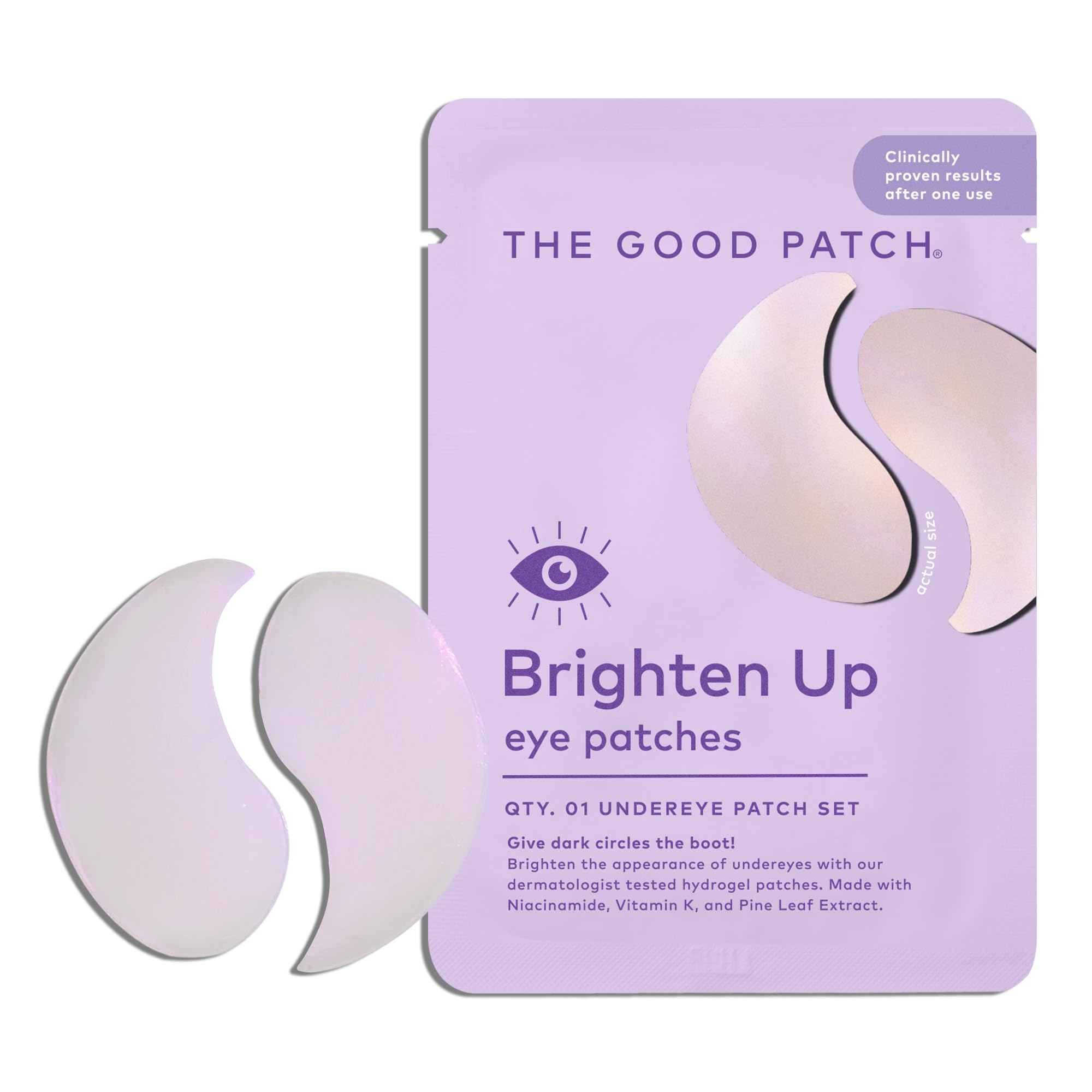 The Good Patch niacinamide ingredients close-up highlights gentle dark circle care