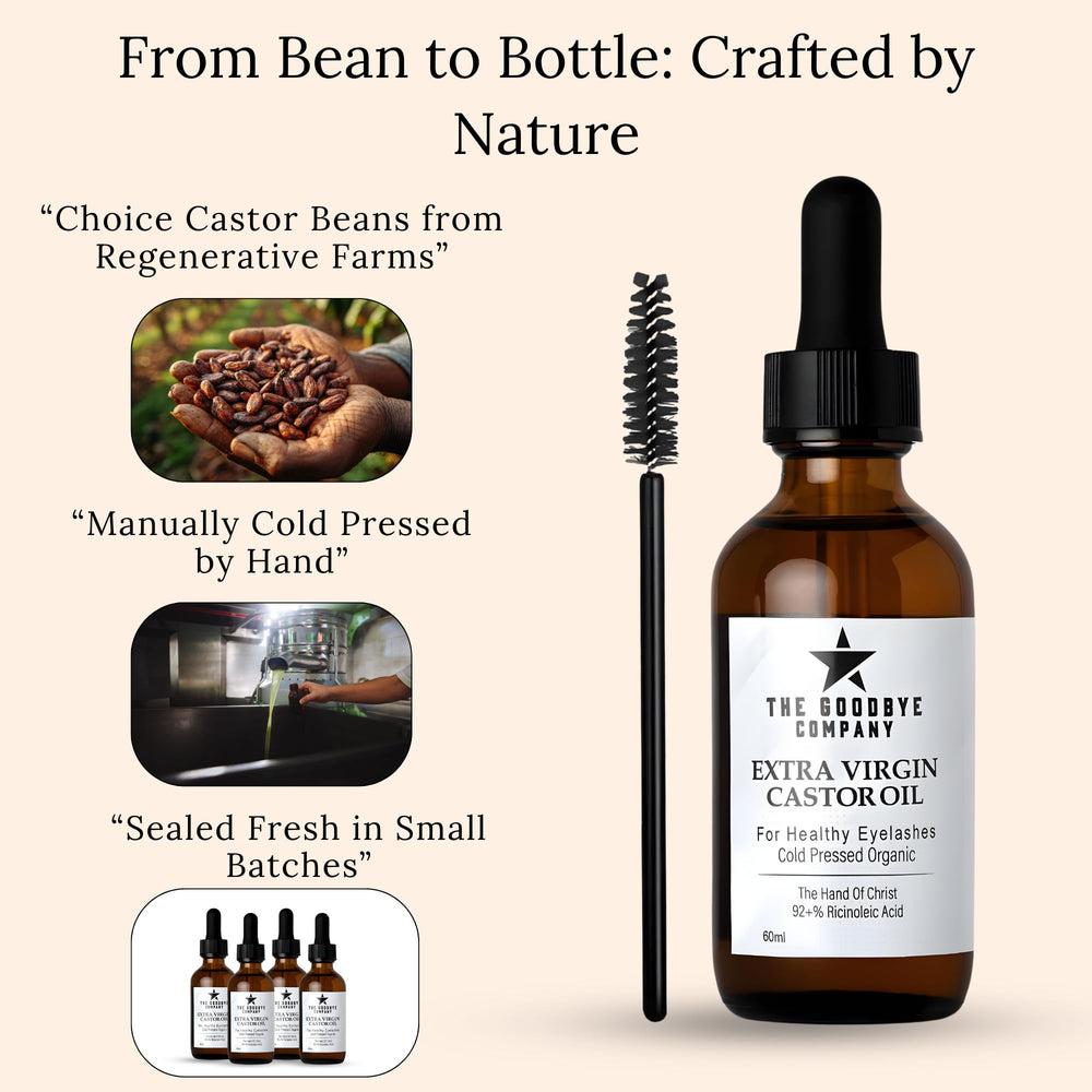 The Goodbye Company castor oil for hair and skin care product.