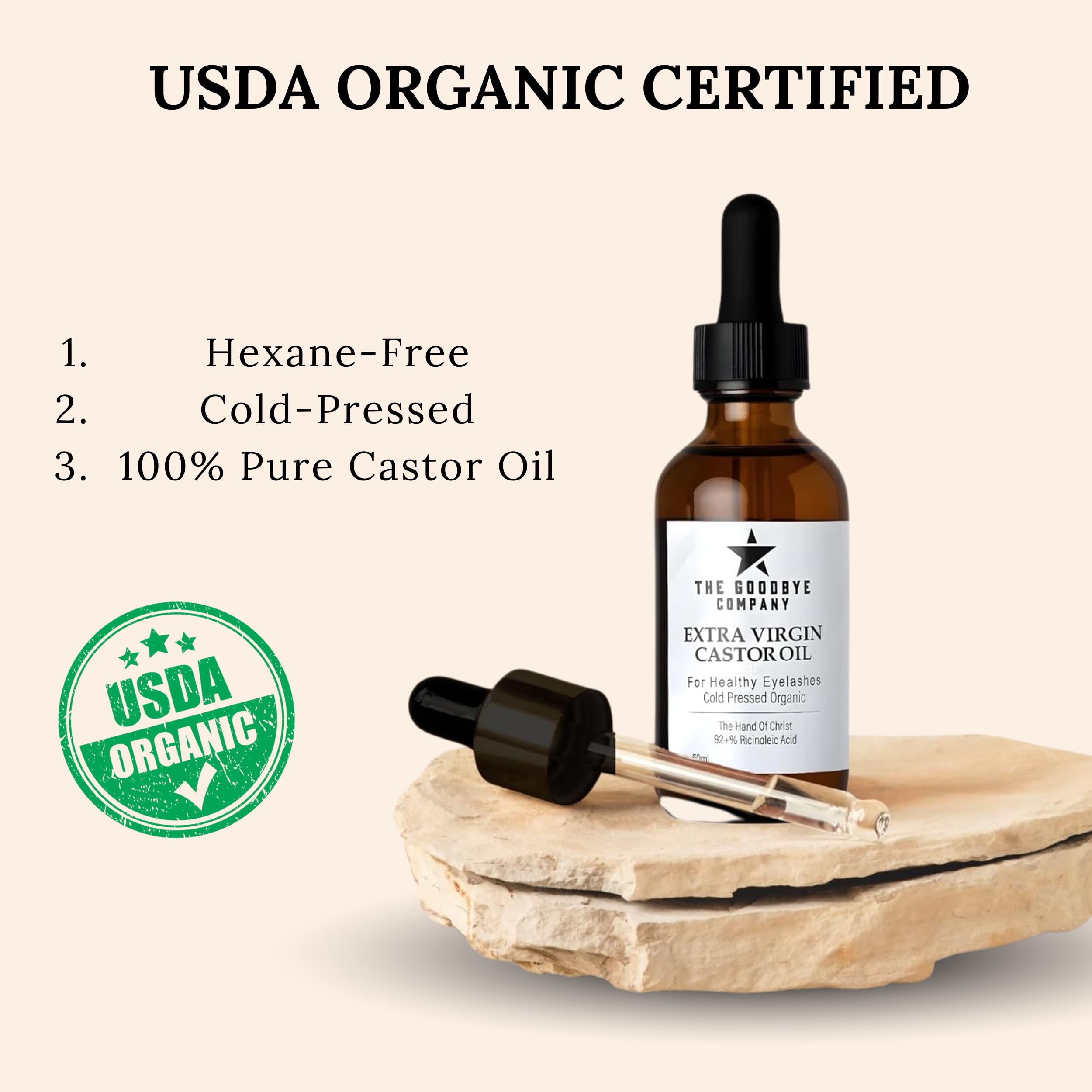 The Goodbye Company castor oil for hairline and scalp care.